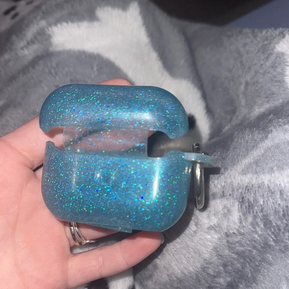 EUC Glittery Blue AirPods Case Cover